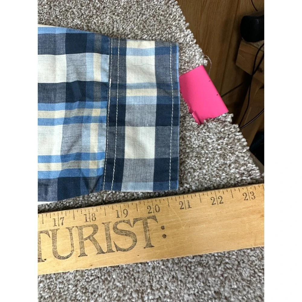 Levi's Men's 2XL Pearl Snap Button Long‎ Sleeve Blue Plaid Western Shirt